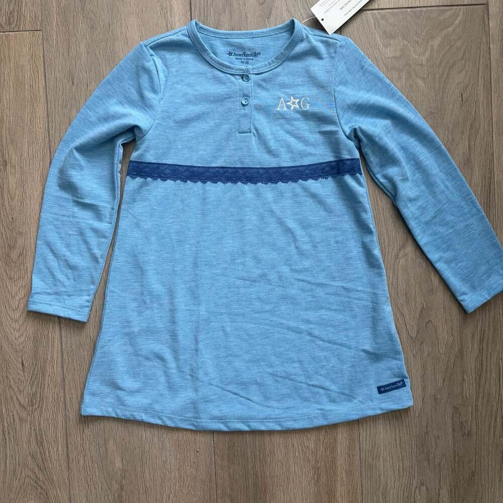 American Girl Polar Bear Pajamas Size XS 6 Blue Long Sleeve Top